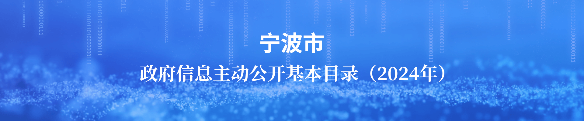 寧波市政府信息主動公開基本目錄
